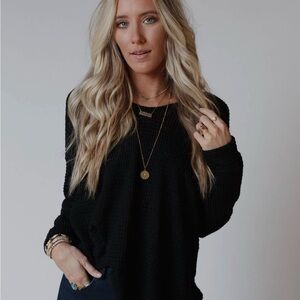 Stylish Black Knit Sweater